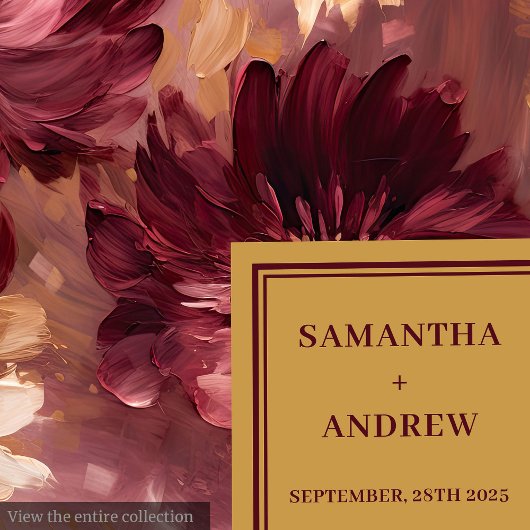 Modernes Burgund Gold Blush Hochzeitspapier Napkin Serviette