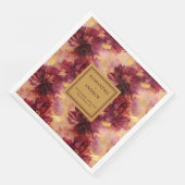 Modernes Burgund Gold Hochzeitsessen in Neapel Serviette (Ecke)