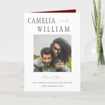 Modernes Burgund Gold Wedding FOTO Vielen Dank