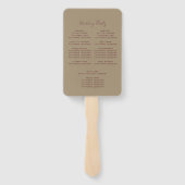 Modernes Burgund Handwriting Gold-Hochzeitsprogram Fächer (Rückseite)