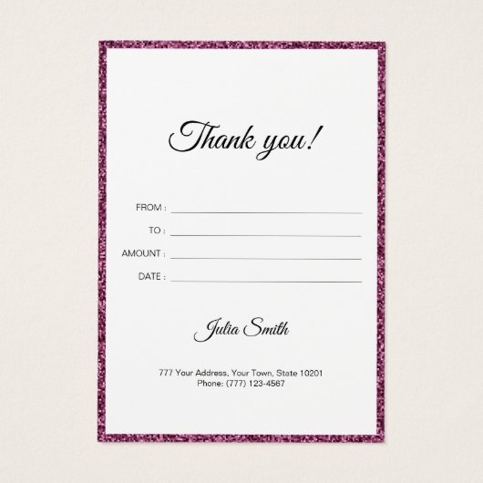 Modernes Burgund mit Glitzer-Effekt (Rückseite)