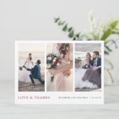 Modernes Burgund Multi-Foto Vielen Dank für Ihre H Dankeskarte (Stehend Vorderseite)