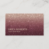 Modernes Burgund Rose Gold Ombre Glitzer Minimalis Visitenkarte (Vorderseite)