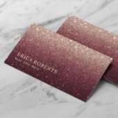 Modernes Burgund Rose Gold Ombre Glitzer Minimalis Visitenkarte