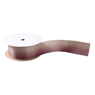 Modernes Burgund & Rose Gold Ombre Imitats Glitzer Satinband