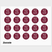 Modernes Burgund Save the Date Sticker (Blatt)