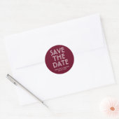 Modernes Burgund Save the Date Sticker (Umschlag)
