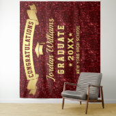 Modernes Burgund Sparkle Abschluss Foto Hintergrun Wandteppich (Beispiel)