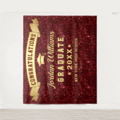 Modernes Burgund Sparkle Abschluss Foto Hintergrun Wandteppich (Vorderseite)