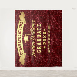 Modernes Burgund Sparkle Abschluss Foto Hintergrun Wandteppich