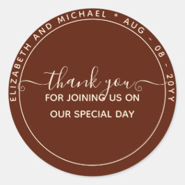 Modernes Burgund Vielen Dank für Ihre Unterstützun Runder Aufkleber