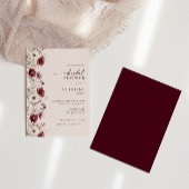 Modernes Burgund-Wildblume-Brautparty Einladung