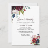 Modernes Burgunder Brunch & Bubbly Brautparty Einladung (Vorderseite)