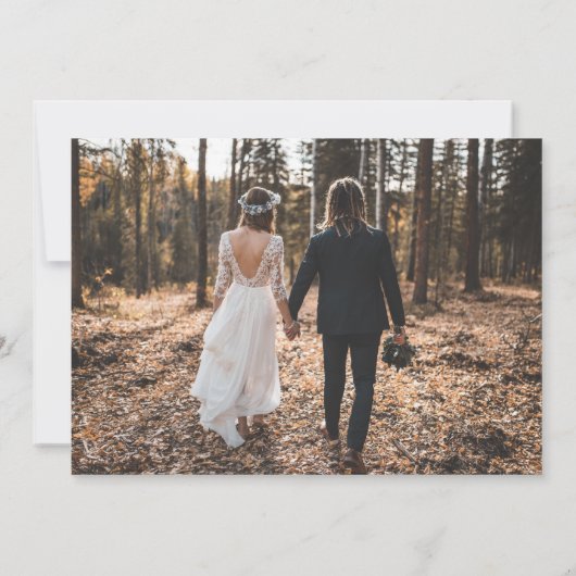 Modernes burgundisches Hochzeitsfest-Foto nur für Ankündigung (Rückseite)