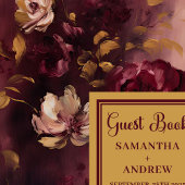 Modernes Burgundy Blush Gold Boho Wedding Gästebuc Gästebuch