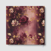 Modernes Burgundy Blush Gold Boho Wedding Gästebuc Gästebuch (Rückseite)