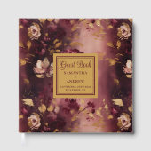 Modernes Burgundy Blush Gold Boho Wedding Gästebuc Gästebuch (Vorderseite)