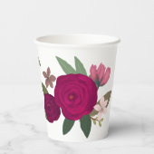 Modernes Burgundy Garden Brautparty Pappbecher (Rückseite)