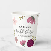 Modernes Burgundy Garden Brautparty Pappbecher (Vorderseite)