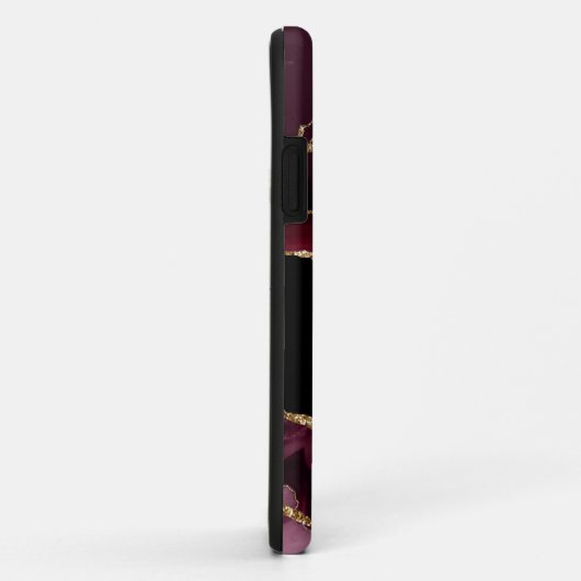 Modernes Burgundy Gold Agate Crystal personalisier Case-Mate iPhone Hülle (Hinten/Rechts)