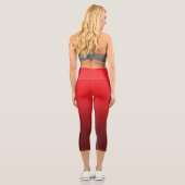 Modernes Burgundy Red Gradient Capri Leggings (Rückseite)