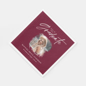 Modernes burgundy-Script-Foto mit elegantem Abschl Serviette (Ecke)