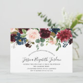 Modernes Burgundy Watercolor Baby oder Brautparty Einladung (Stehend Vorderseite)