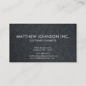 Modernes Büro für elegantes Monogram Black Brushed Visitenkarte (Rückseite)