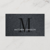 Modernes Büro für elegantes Monogram Black Brushed Visitenkarte (Vorderseite)