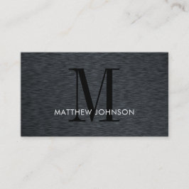 Modernes Büro für elegantes Monogram Black Brushed Visitenkarte
