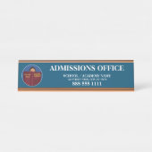 Modernes Büro für Logoaufnahmen in Blue School Schreibtischnamensplakette (Vorderseite )