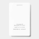 Modernes Büro für minimale ID-Karte Ausweis (Rückseite)