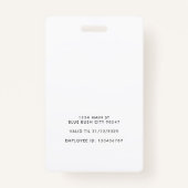 Modernes Büro für minimale ID-Karte Ausweis (Rückseite)