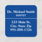Modernes Büro für Zahn-Logos Quadratische Visitenkarte (Rückseite)