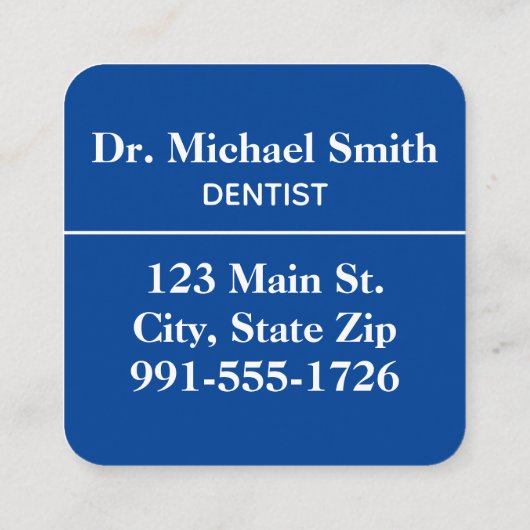Modernes Büro für Zahn-Logos Quadratische Visitenkarte (Rückseite)