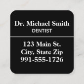 Modernes Büro für Zahn-Logos Quadratische Visitenkarte (Rückseite)
