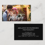 Modernes Bürsten-Skript-Fotografie-Foto Visitenkarte (Vorne/Hinten)