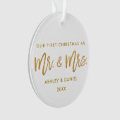 Modernes Bürsten-Skript-Golderster Weihnachtsherr Ornament (Vorderseite)