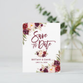 Modernes Bürsten-Skript Save the Date Ankündigungspostkarte (Stehend Vorderseite)