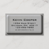 Modernes Bürstenmetall Visitenkarte (Rückseite)