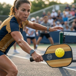 Modernes Business-Branding-Logo Navy gestreift Pickleball Schläger