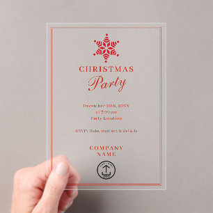 Modernes Business Business Weihnachten Party Acryleinladungen
