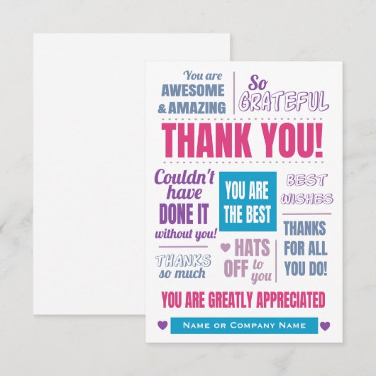 Modernes Business dank Karte (Vorne/Hinten)