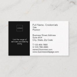 Modernes Business, Firmenlogo in Schwarz und Weiß Visitenkarte