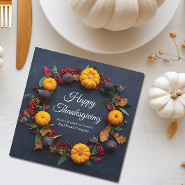 Modernes Business Happy Thanksgiving Pumpkin Wreat Feiertagskarte