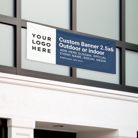 Modernes Business-Logo Beruflich 2.5'x6' Banner (Äußeres Gebäude)