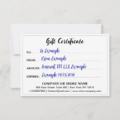 Modernes Business-Logo, bestellbares Geschenkzerti (Rückseite)