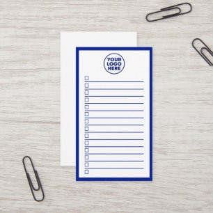 Modernes Business-Logo Navy Blau To-Do-Liste Visitenkarte