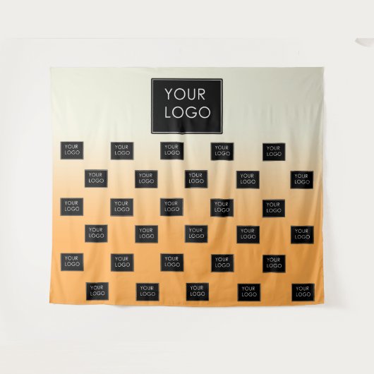 Modernes Business Logo Orange Ombre Fair Backgroun Wandteppich (Vorderseite (Horizontal))