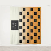 Modernes Business Logo Orange Ombre Fair Backgroun Wandteppich (Vorderseite)